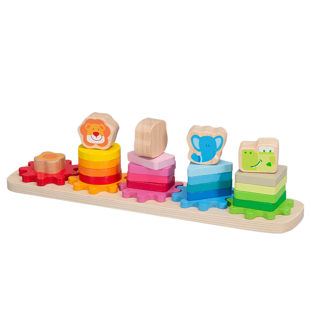 Wooden Gear Stack Sort Board