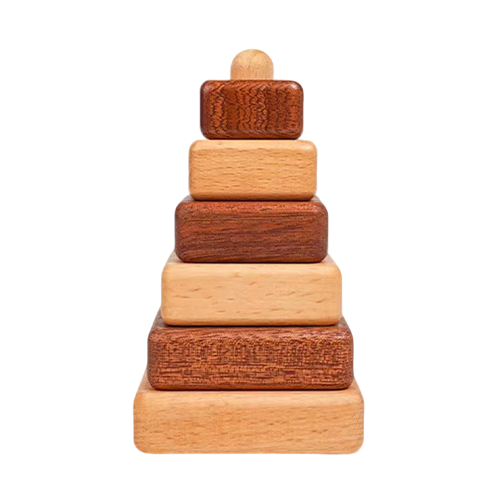 Wooden Square Shape Stacking Rings