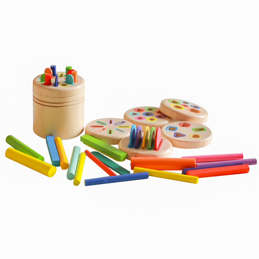 6-In-1 Montessori Shape Peg Sorting Bucket