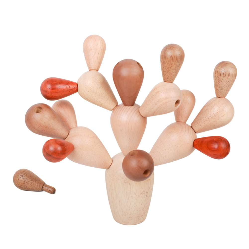Natural Wood Cactus Balancing Stacking Toy