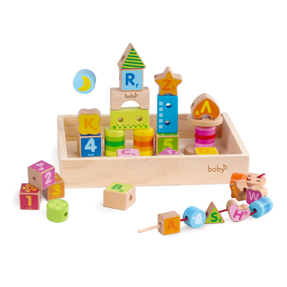 Wooden Lacing Blocks with Tray