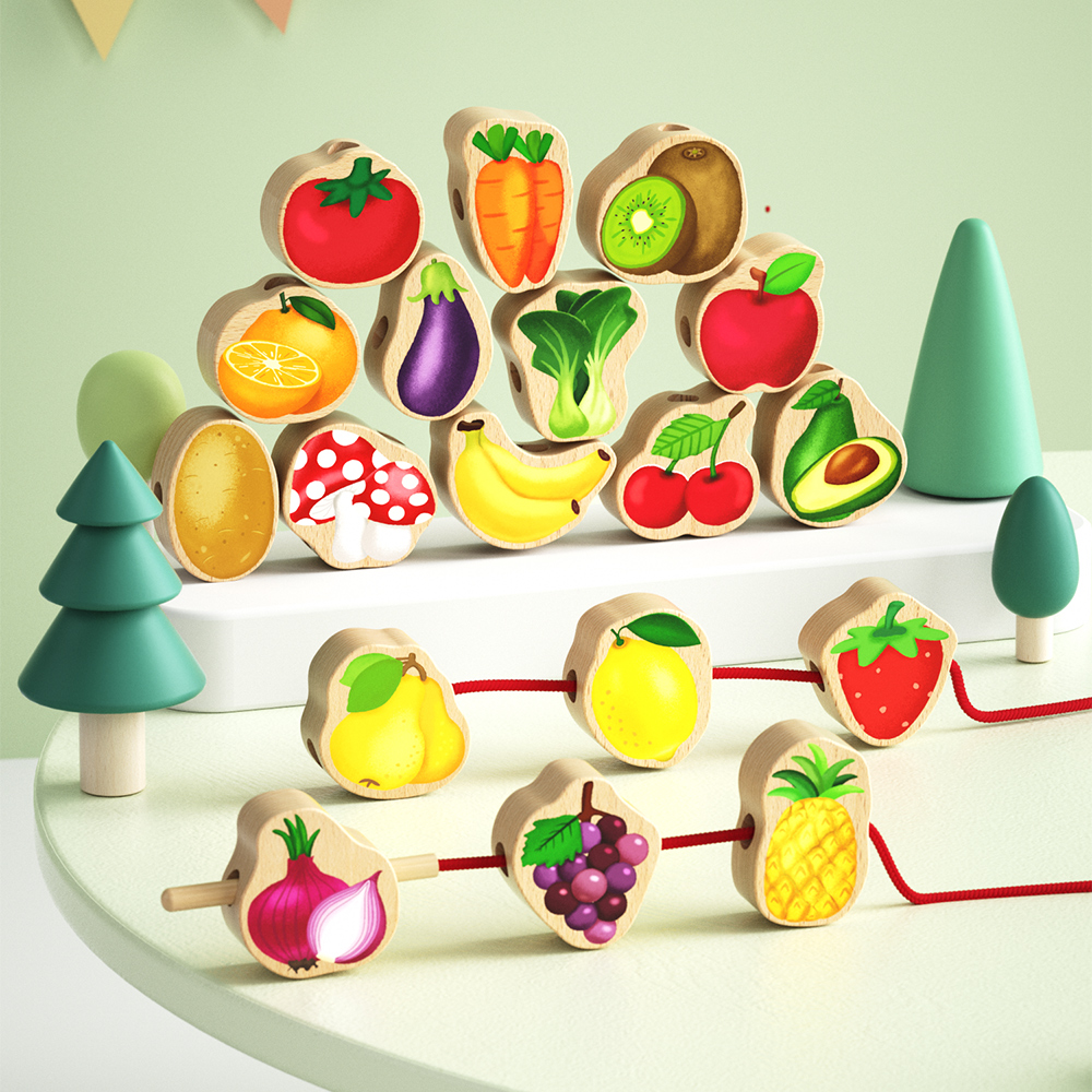 Lacing Beads in Tin Box-Fruit