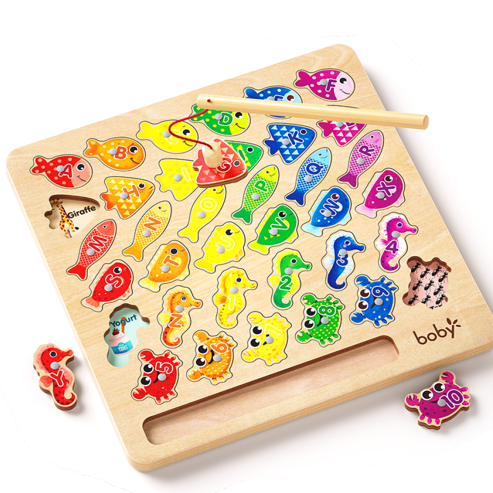 Wooden Magnetic Fishing & Sorting Puzzle